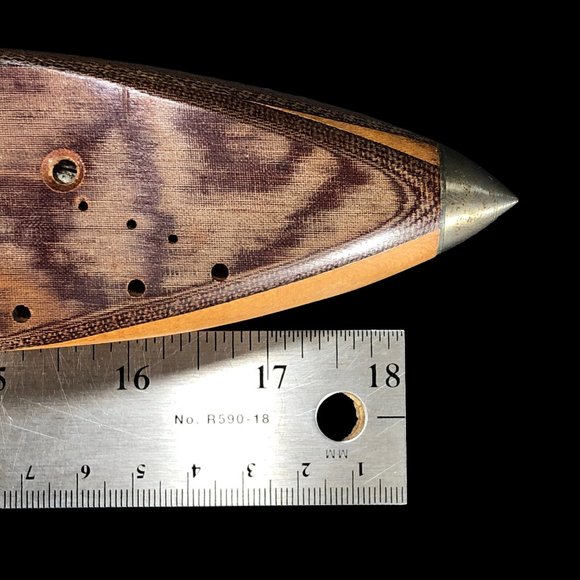 2ct VTG Candleholders Bullet Boat Shuttle Spool Wood Loom Weaving Cotton Mills - Picture 13 of 13